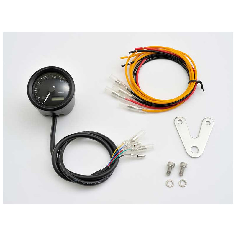 Compte tour moto noir 15 000 TR - MIN Velona 48 MM
