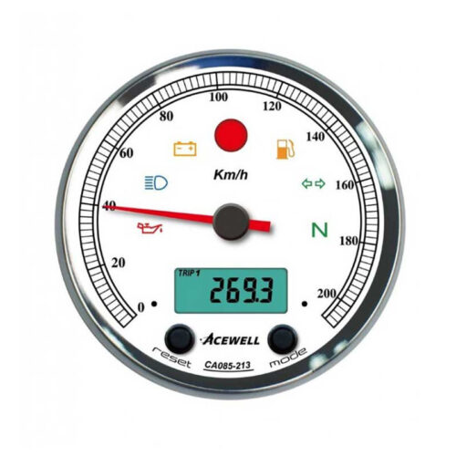 COMPTE TOUR VOLTMETRE/TEMPERATURE FOND LUMINEUX 210 KMH