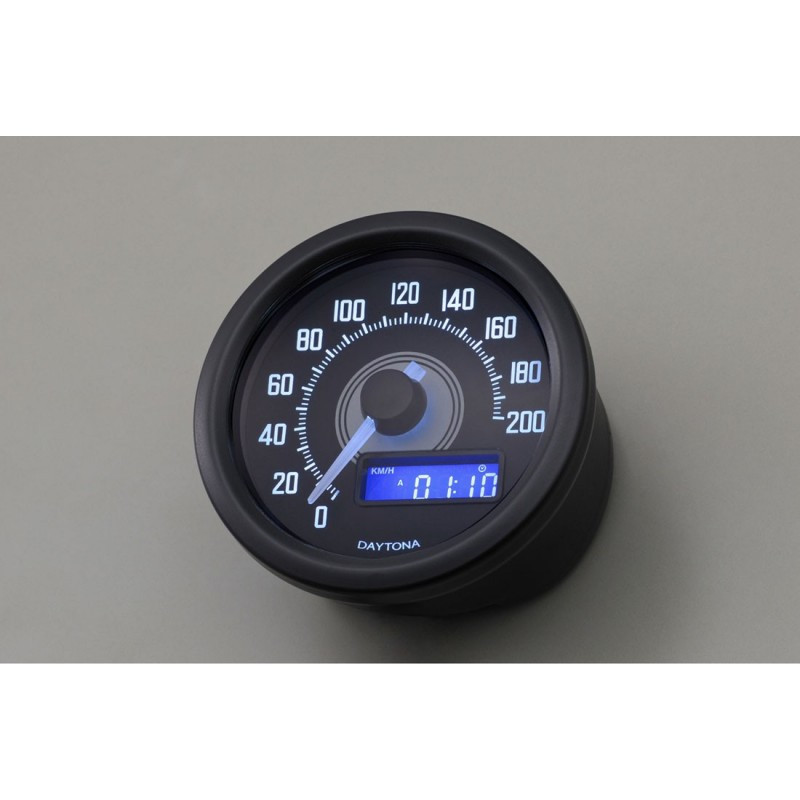 Compteur de vitesse noir 200 kmh Velona 60mm Compteur de vitesse noir 200 kmh Velona 60mm