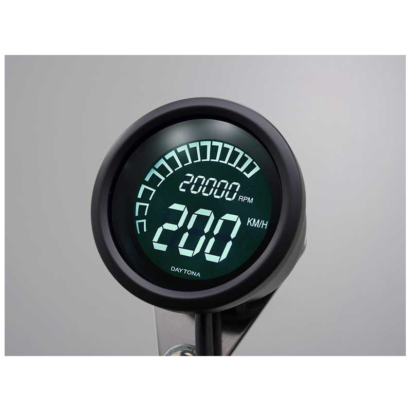 compteur-de-vitesse-noir-digital-daytona-60mm Compteur de vitesse noir digital Daytona 60mm
