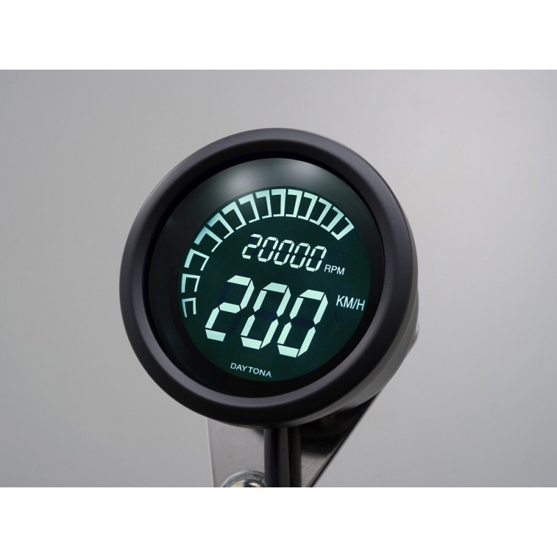 Compteur de vitesse noir digital Daytona 60mm Compteur de vitesse noir digital Daytona 60mm