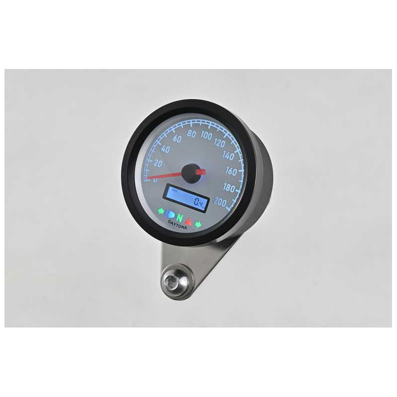 COMPTEUR MOTO VELONA 60 MM BLANC 200km/h