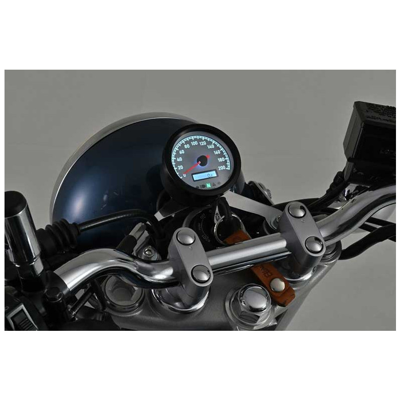 COMPTEUR MOTO VELONA 60 MM BLANC 200km/h