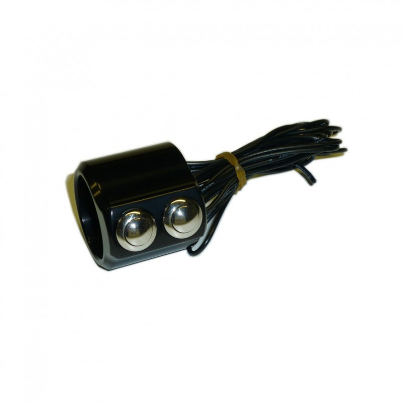 CONTACTEUR DOUBLE BOUTON EN ALUMINIUM NOIR