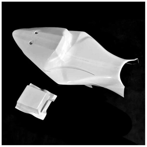 coque arrière racing carbone (2 pcs)