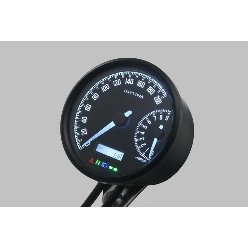DAYTONA VELONA-W 80MM COMPTEUR VITESSE 200 KMH et  COMPTE TOUR 9000 TOURS