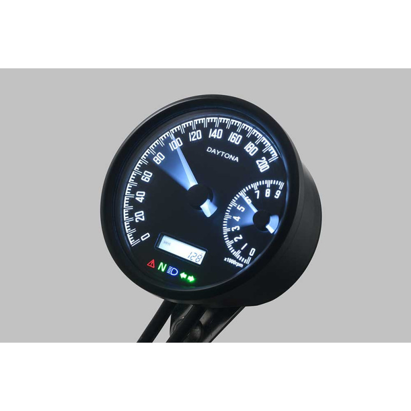 DAYTONA VELONA-W 80MM COMPTEUR VITESSE 200 KMH et  COMPTE TOUR 9000 TOURS