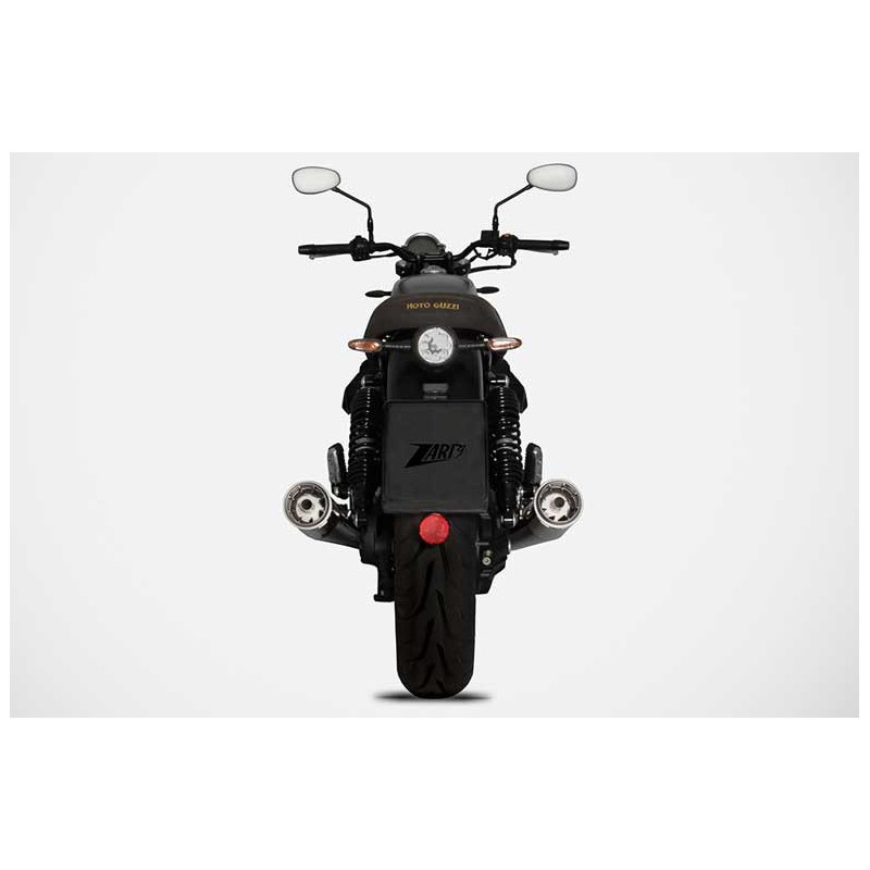 DOUBLE ECHAPPEMENT ZARD INOX NOIR MOTO GUZZI V7 850