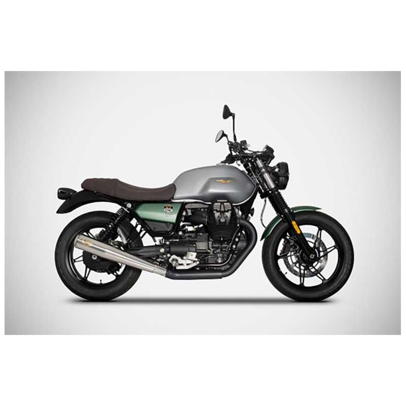 DOUBLE ECHAPPEMENT ZARD INOX NOIR MOTO GUZZI V7 850