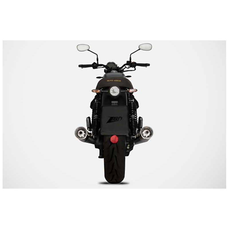 DOUBLE ECHAPPEMENT ZARD INOX NOIR MOTO GUZZI V7 850