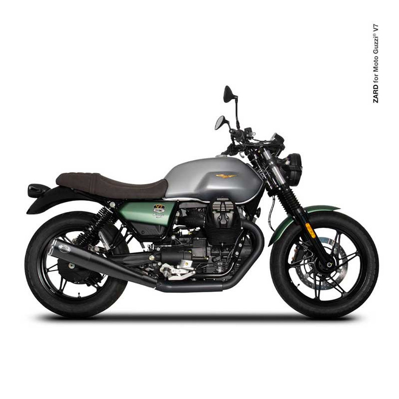 DOUBLE ECHAPPEMENT ZARD INOX NOIR MOTO GUZZI V7 850