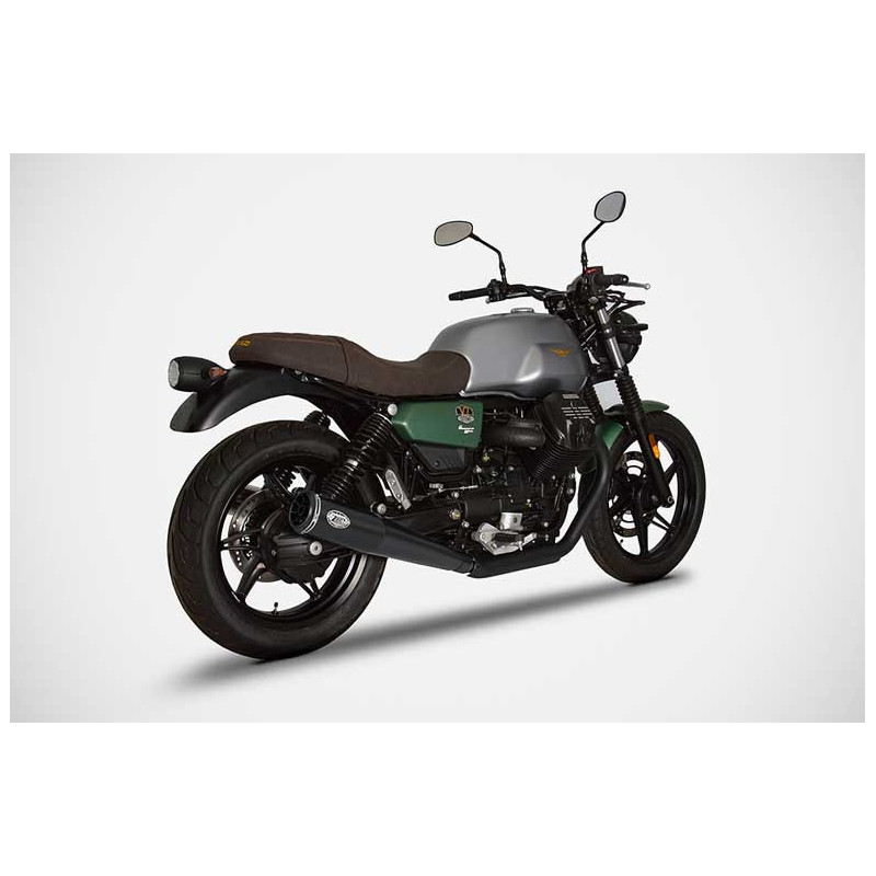 DOUBLE ECHAPPEMENT ZARD INOX NOIR MOTO GUZZI V7 850