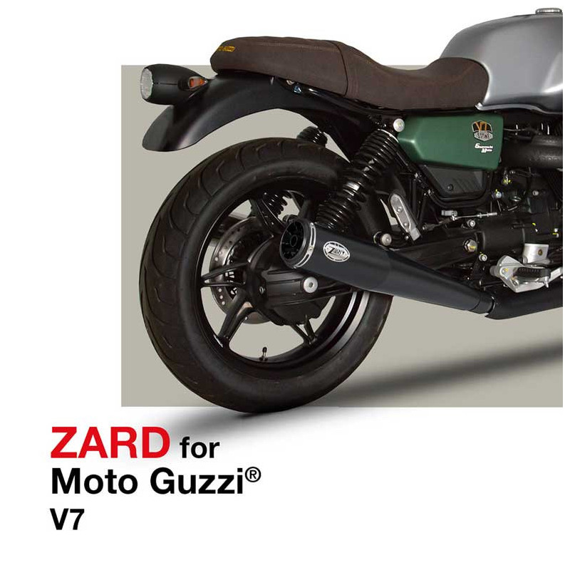DOUBLE ECHAPPEMENT ZARD INOX NOIR MOTO GUZZI V7 850