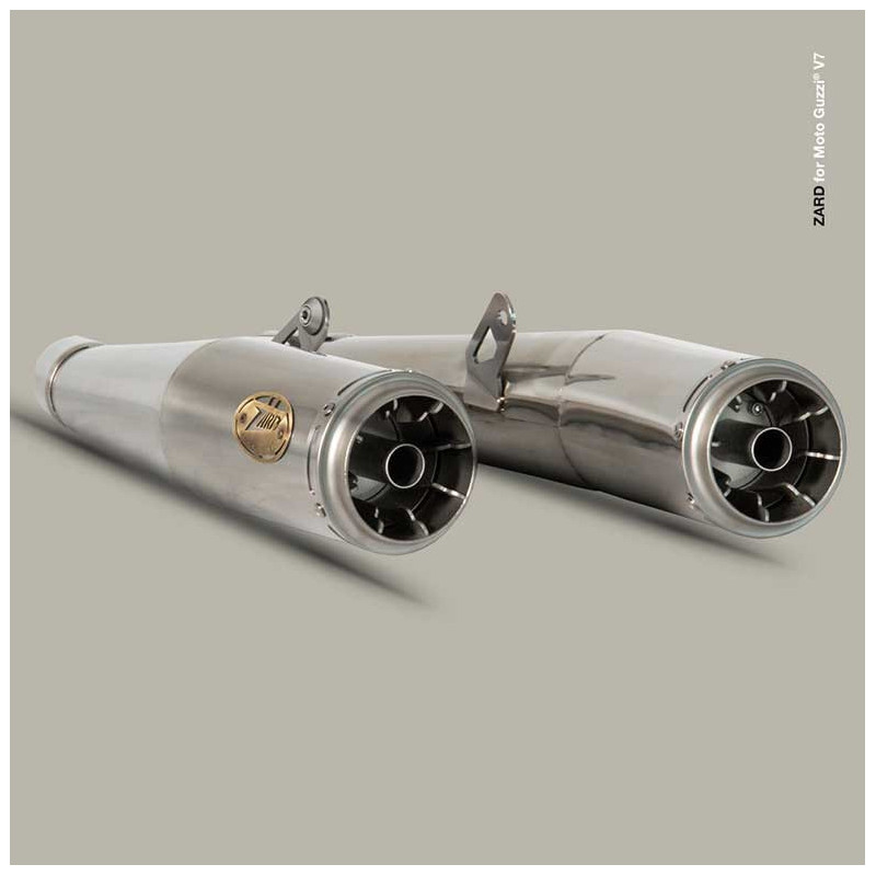 DOUBLE ECHAPPEMENT ZARD INOX NOIR MOTO GUZZI V7 850