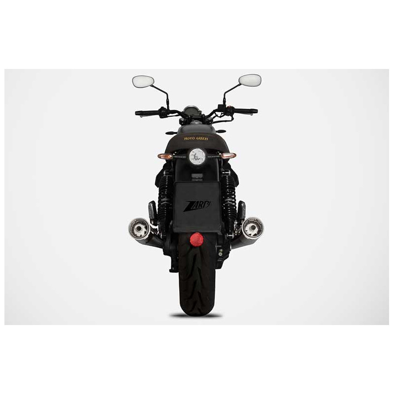 DOUBLE ECHAPPEMENT ZARD INOX NOIR MOTO GUZZI V7 850