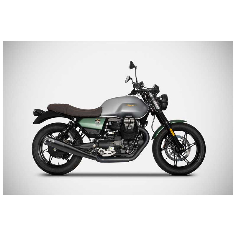 DOUBLE ECHAPPEMENT ZARD INOX NOIR MOTO GUZZI V7 850