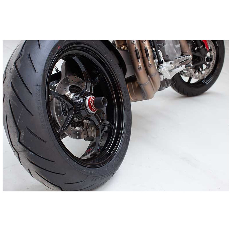 DUCATI HYPERMOTARD 821/939/950 ROULETTES DE PROTECTION ROUE ARRIERE EVOTECH