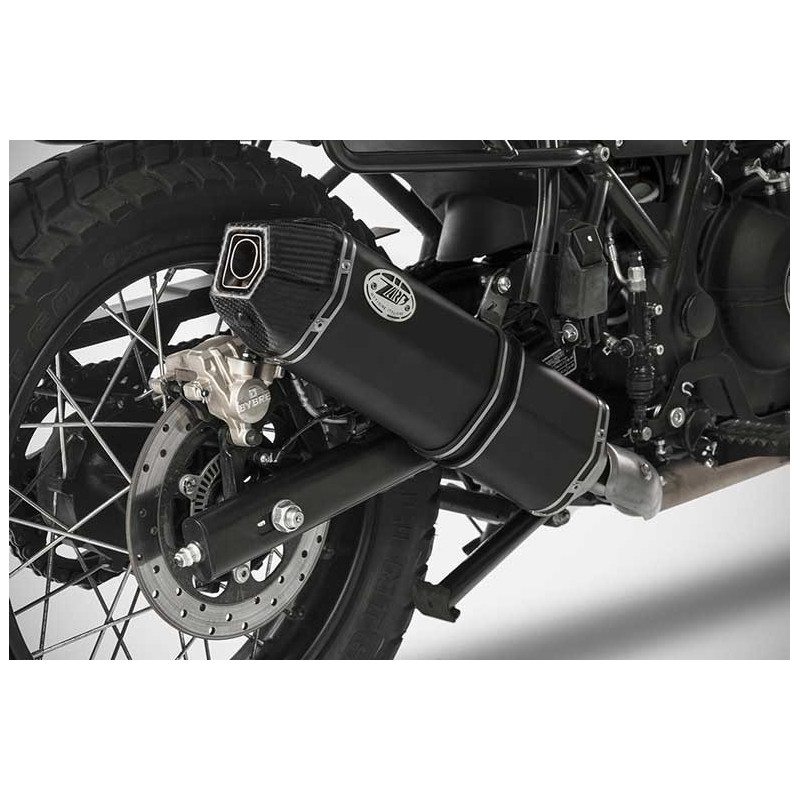 ECHAPPEMENT BAS ZARD INOX NOIR EMBOUT CARBONE HIMALAYAN / SCRAM 411
