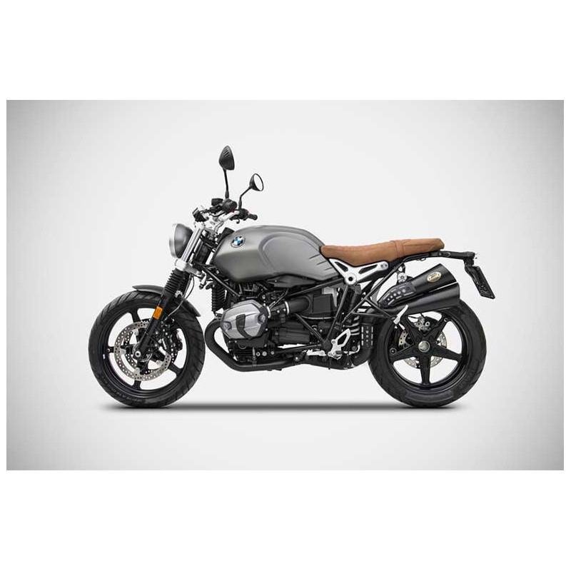 Echappement inox BMW R Nine T scrambler version hardy Zard