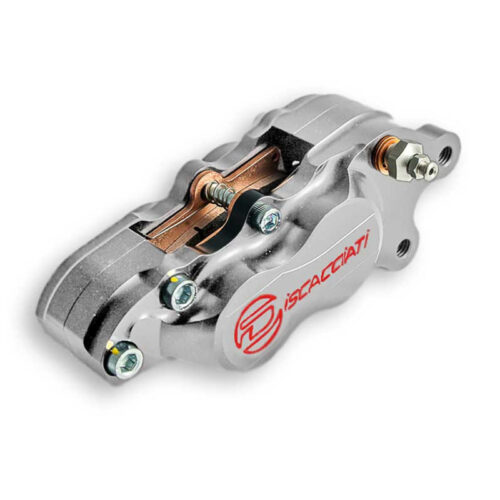 ETRIER DE FREIN AVANT AXIAL 4 PISTONS ARGENT DISCACCIATI