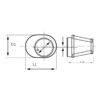 FILTRE A AIR HORS AXE OVAL CENTRAL UNIVERSEL D:46 L1:70 L2:85