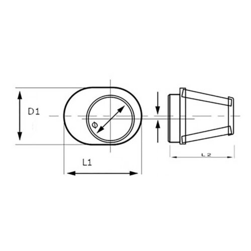 FILTRE A AIR HORS AXE SORTIE DEPORTE CENTRAL UNIVERSEL D:60 L:50 L2:67