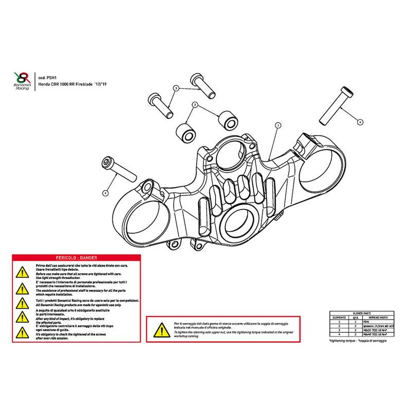 HONDA CBR 1000 RR TE DE FOURCHE SUPERIEUR STREET BONAMICI RACING