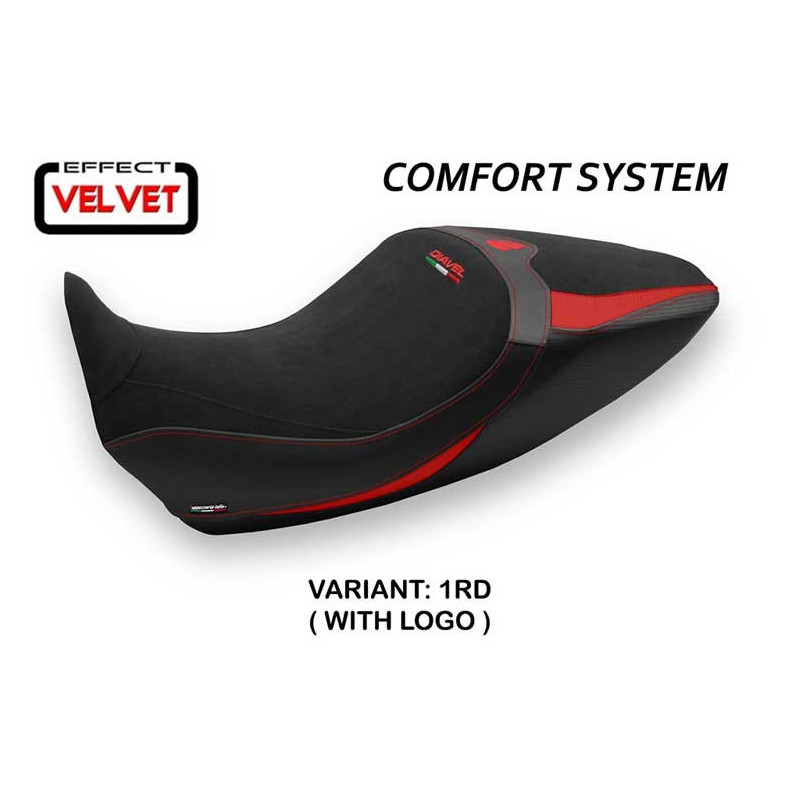 HOUSSE DE SELLE COMPATIBLE DUCATI DIAVEL 1260 (19-22) MODÈLE SARANDA 1 VELVET