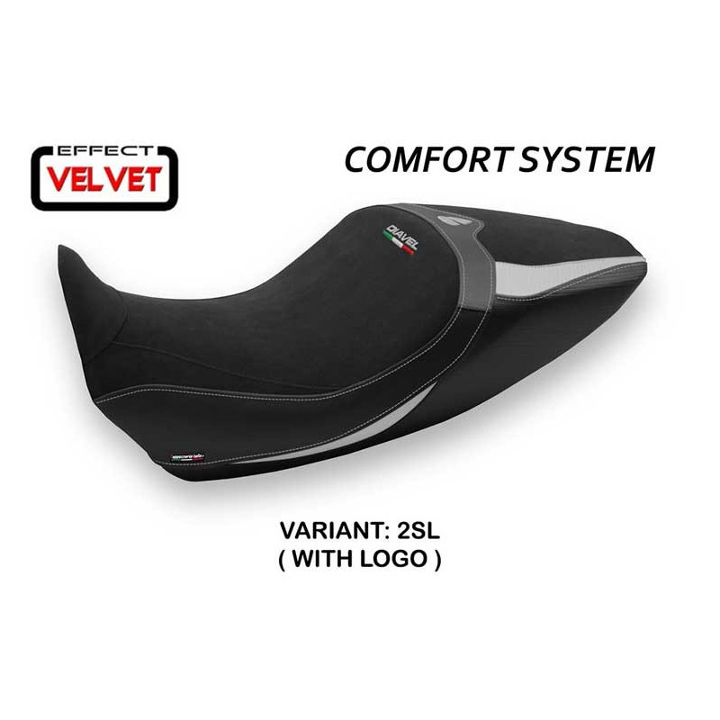 HOUSSE DE SELLE COMPATIBLE DUCATI DIAVEL 1260 (19-22) MODÈLE SARANDA 1 VELVET