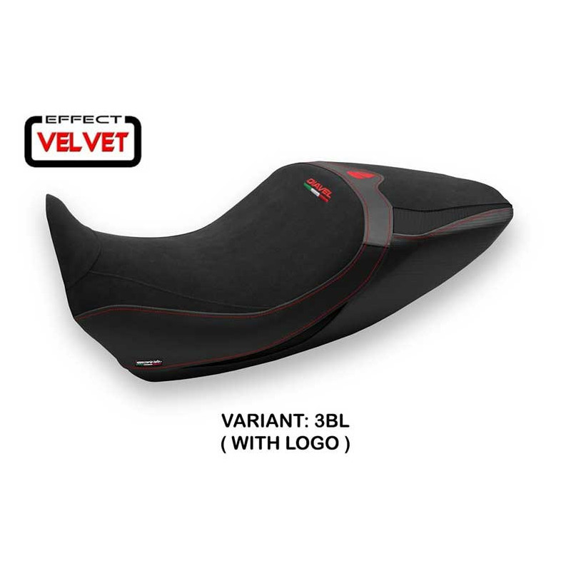 HOUSSE DE SELLE COMPATIBLE DUCATI DIAVEL 1260 (19-22) MODÈLE SARANDA 1 VELVET