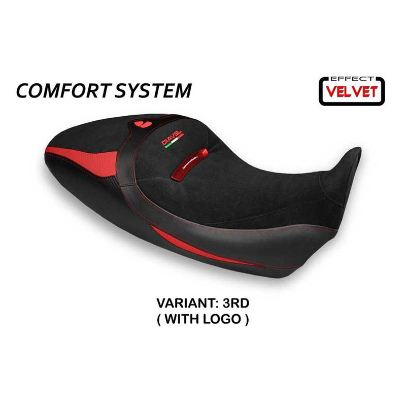 HOUSSE DE SELLE COMPATIBLE  DUCATI DIAVEL 1260 S (19-22) MODÈLE COSTANZA 1 VELVE