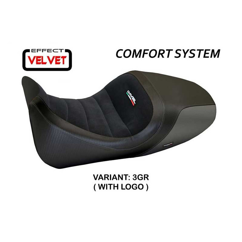 HOUSSE DE SELLE COMPATIBLE  DUCATI DIAVEL (14-18) MODÈLE IMOLA 1 VELVET
