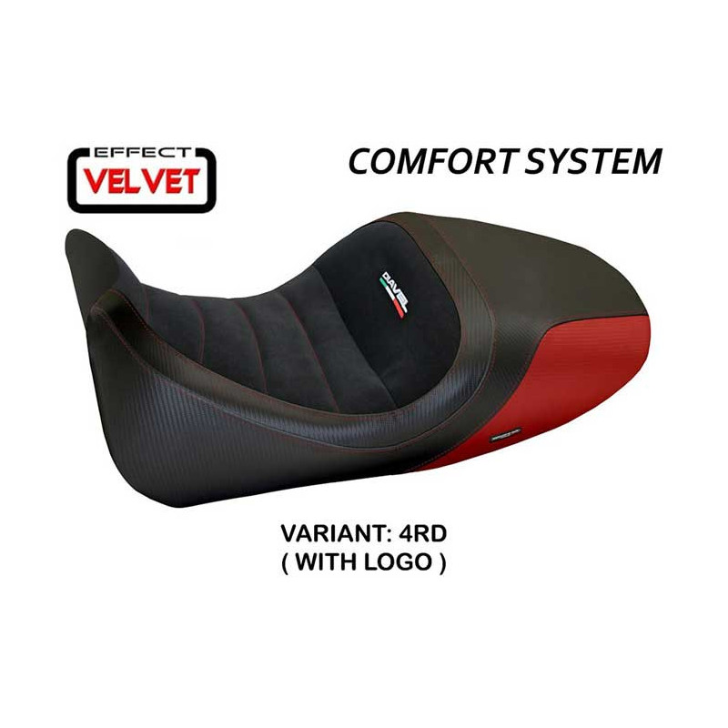 HOUSSE DE SELLE COMPATIBLE  DUCATI DIAVEL (14-18) MODÈLE IMOLA 1 VELVET