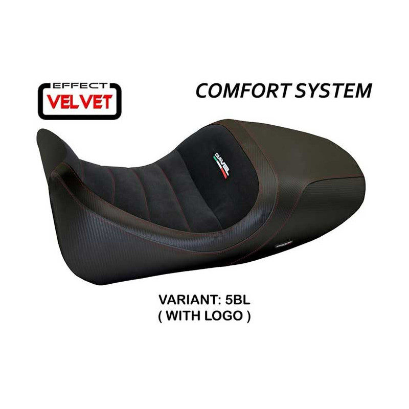 HOUSSE DE SELLE COMPATIBLE  DUCATI DIAVEL (14-18) MODÈLE IMOLA 1 VELVET