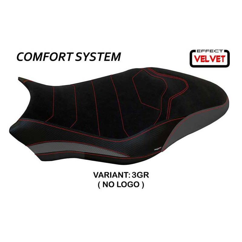 HOUSSE DE SELLE COMPATIBLE  DUCATI MONSTER 821/1200 (17-20) MODÈLE OVADA 1 VELVE