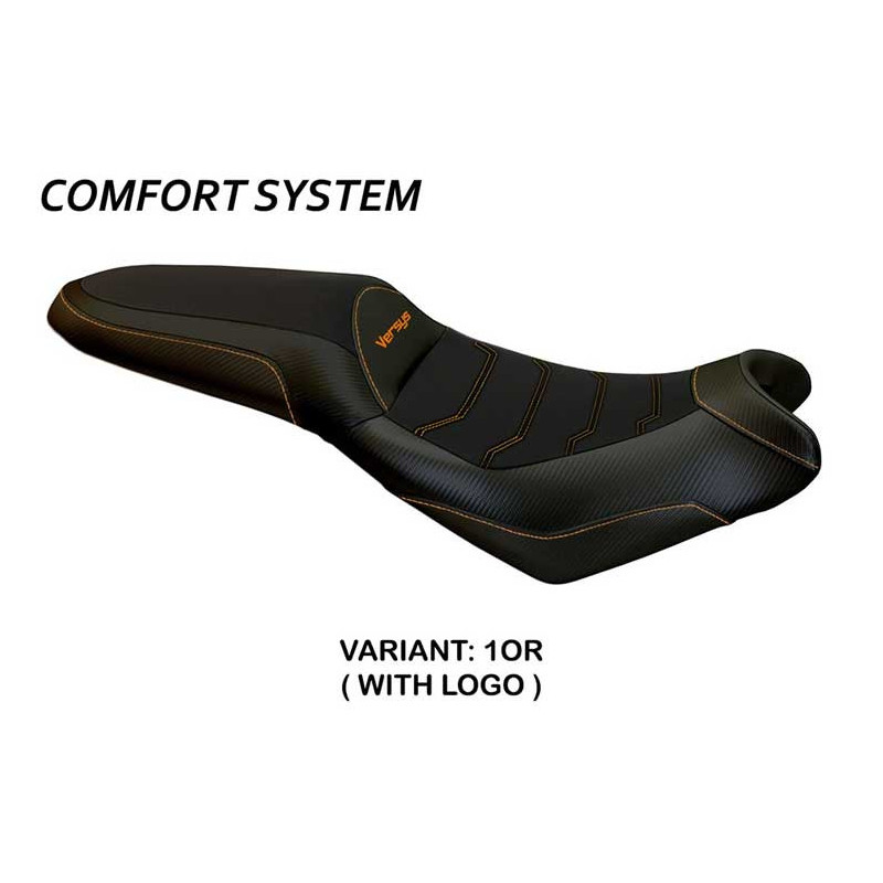 HOUSSE DE SELLE COMPATIBLE  KAWASAKI VERSYS 650 (07-22) MODÈLE ELBA TOTAL BLACK