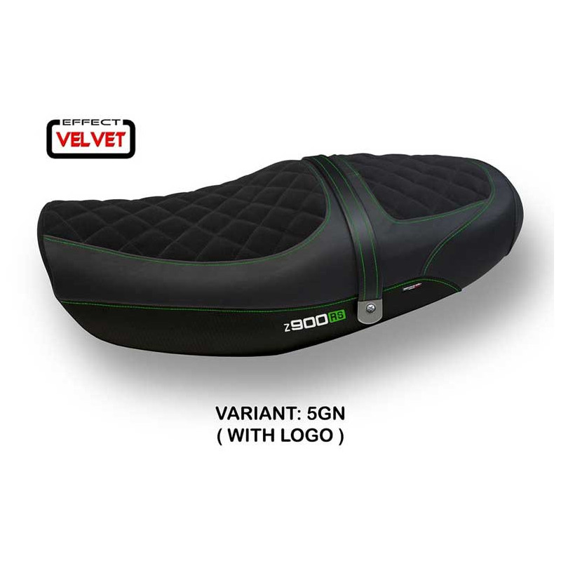 HOUSSE DE SELLE COMPATIBLE  KAWASAKI Z 900 RS (18-22) MODÈLE NATAL TOTAL BLACK V
