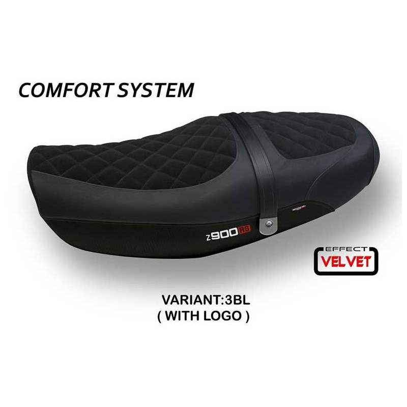 HOUSSE DE SELLE COMPATIBLE  KAWASAKI Z 900 RS (18-22) MODÈLE NATAL TOTAL BLACK V