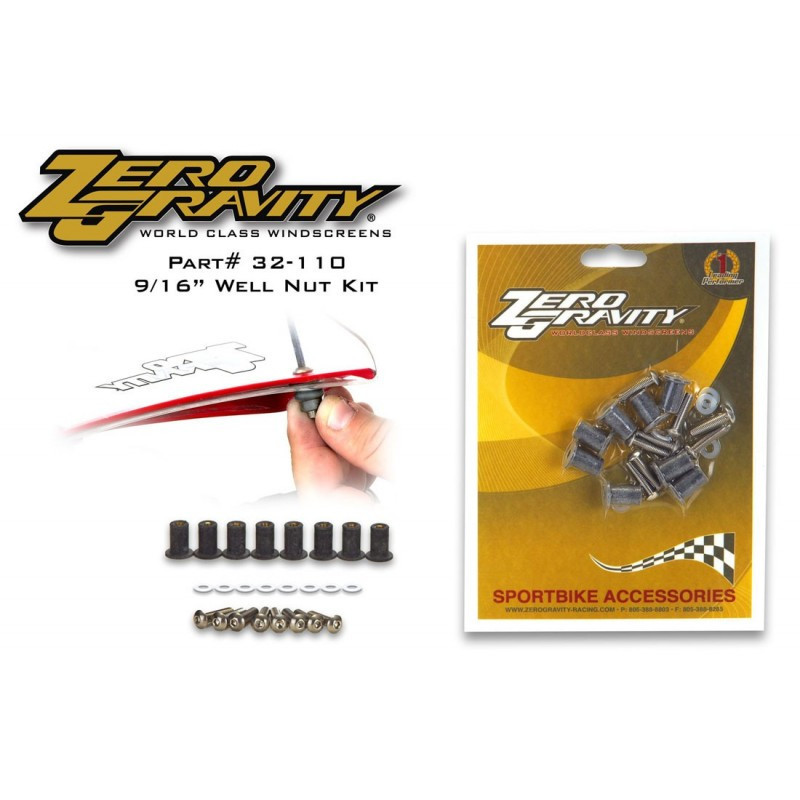 KIT DE 8 INSERTS CAOUTCHOUCS WELL NUTS POUR Bulle - 9 x 16 mm