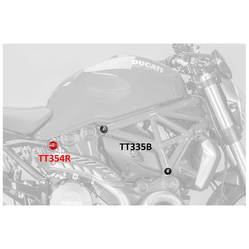 KIT DE DEUX BOUCHONS DE CADRE DUCATI