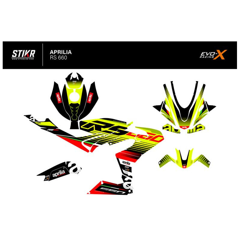 KIT DECO APRILIA RS 660 MODELE V2 JAUNE