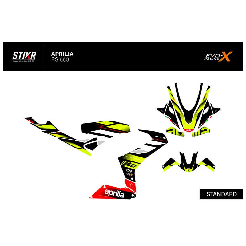 KIT DECO APRILIA RS 660 MODELE V3 JAUNE