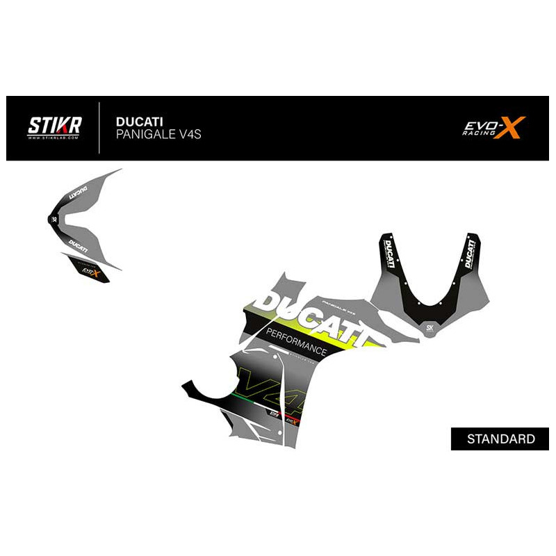 Kit déco DUCATI PANIGALE V4S/R - MODELE V1 - GRIS JAUNE