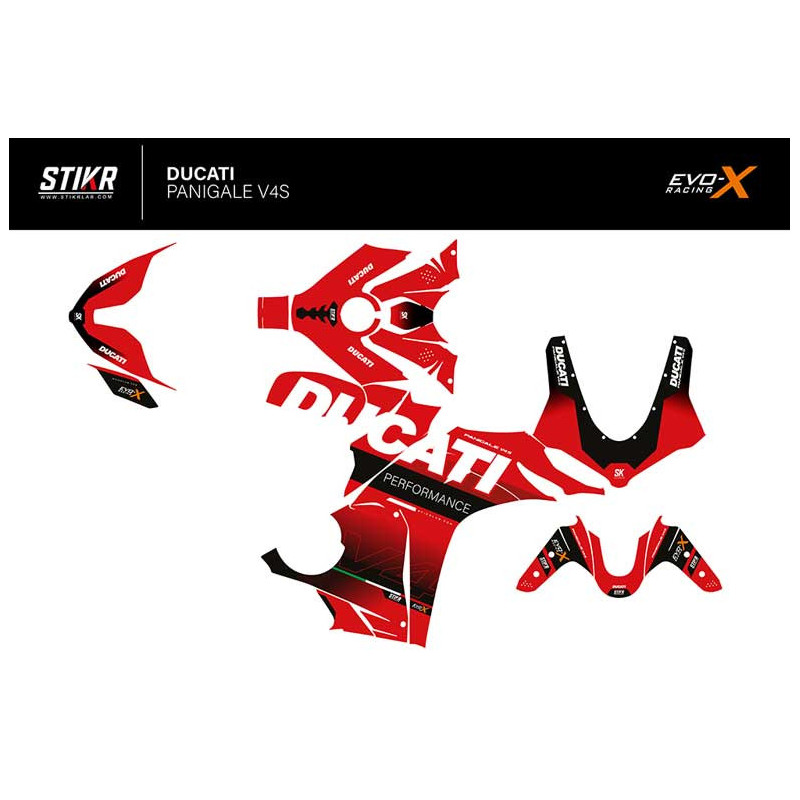 Kit déco DUCATI PANIGALE V4S/R - MODELE V1 - ROUGE