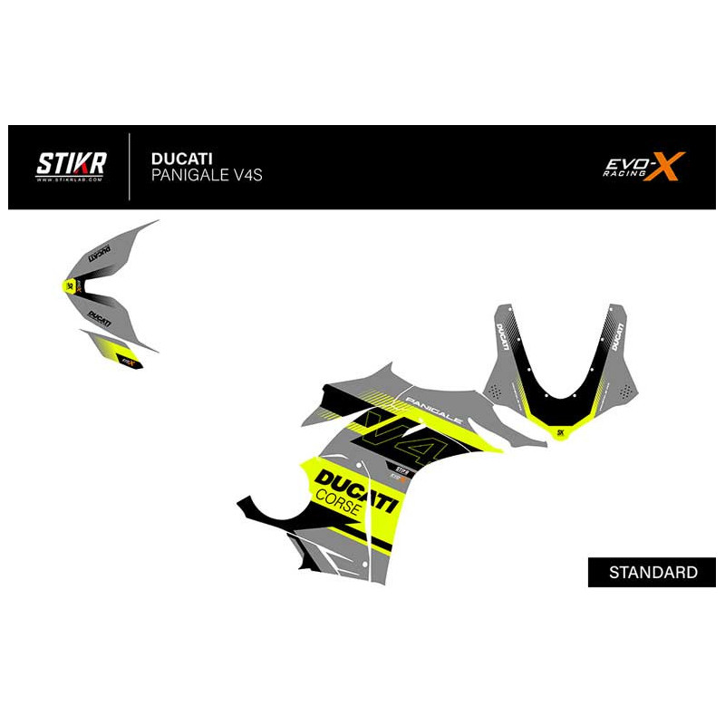 Kit déco DUCATI PANIGALE V4S/R - MODELE V2 - GRIS JAUNE