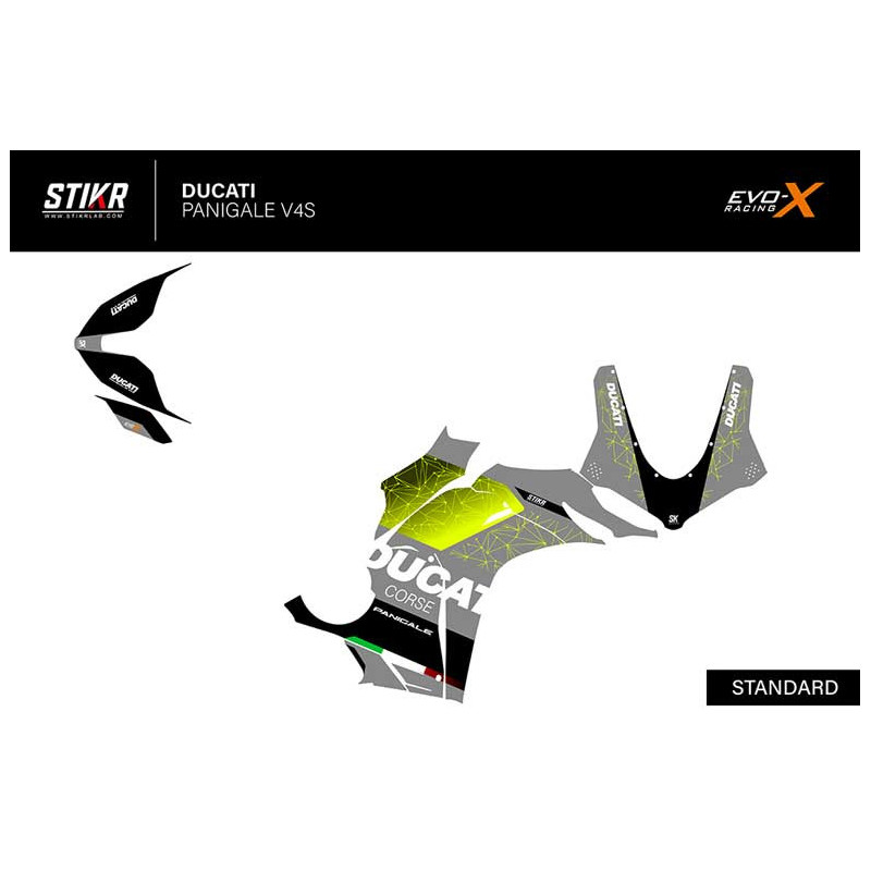 Kit déco DUCATI PANIGALE V4S/R - MODELE V3 - GRIS JAUNE