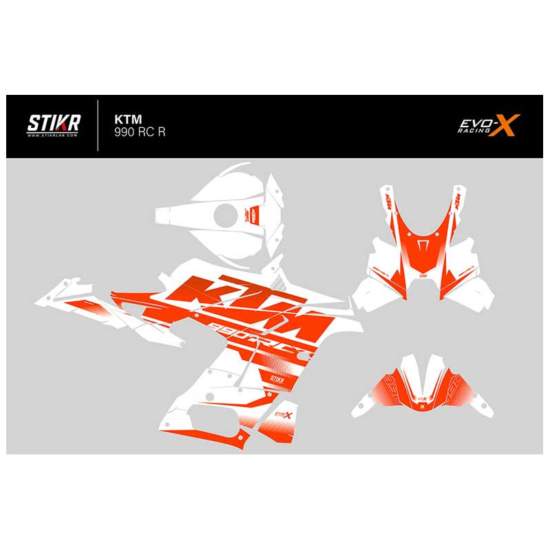 Kit déco KTM 990 RC R - V1 - BLANC