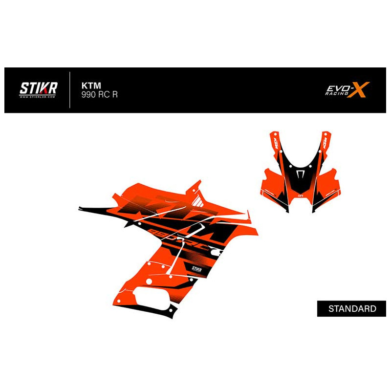 Kit déco KTM 990 RC R - V1 - ORANGE NOIR