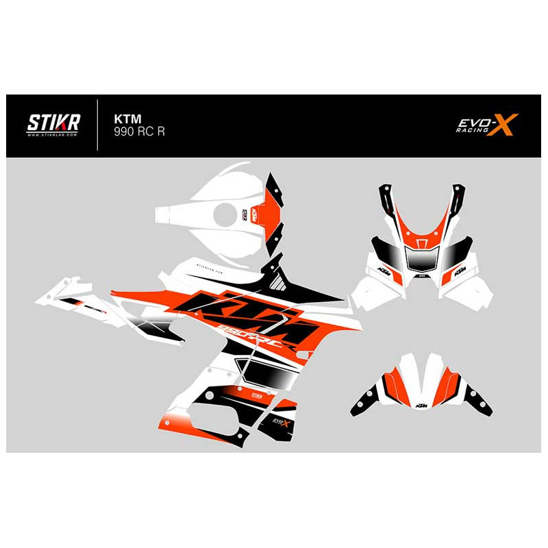 Kit déco KTM 990 RC R - V2 - BLANC
