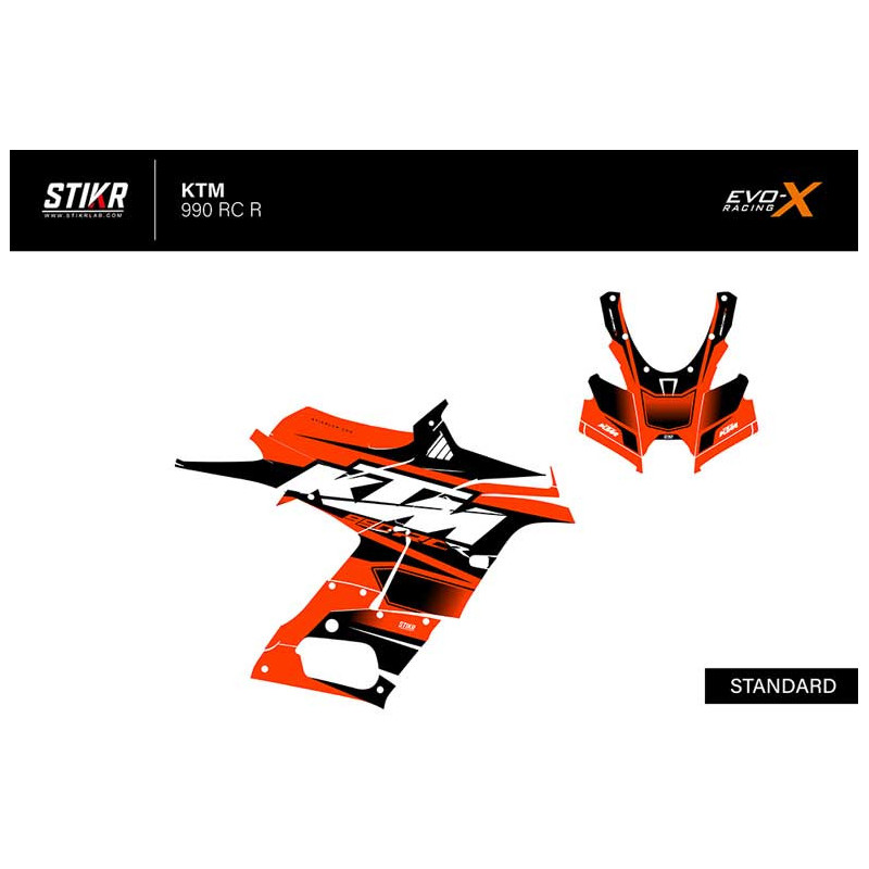 Kit déco KTM 990 RC R - V2 - ORANGE NOIR